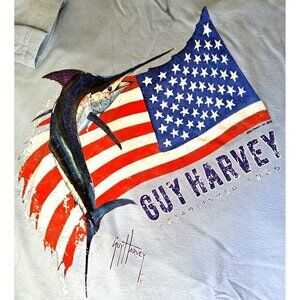 Guy Harvey Men's S Blue Short Sleeve T-Shirt US Flag Patriotic